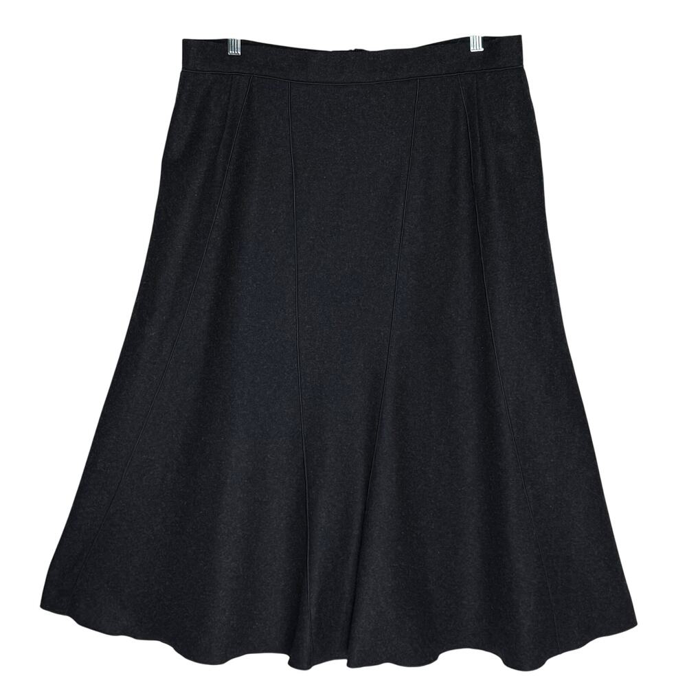 Harve Benard Wool Blend Panel Skirt 16 (35x32) A-Line Midi Flared Charcoal Gray